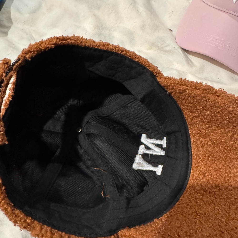 Source Unknown Brown Textured Hat With White Ny E… - image 4